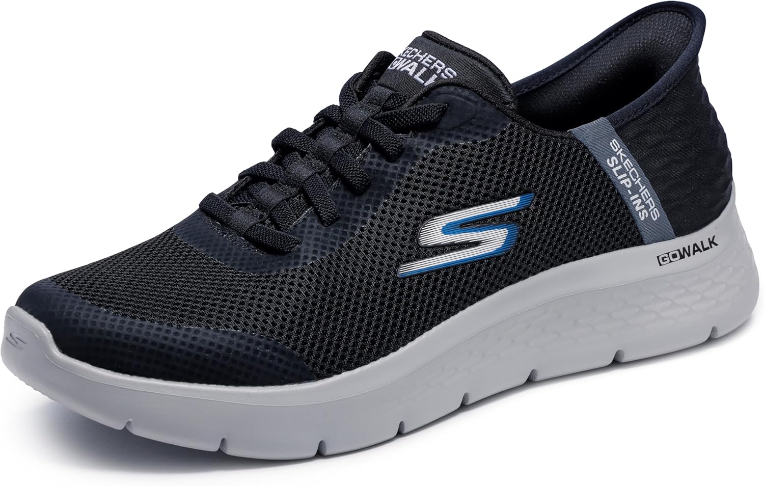 

Мужские кроссовки Skechers Go Walk Flex без застежек для ходьбы, черный/серый