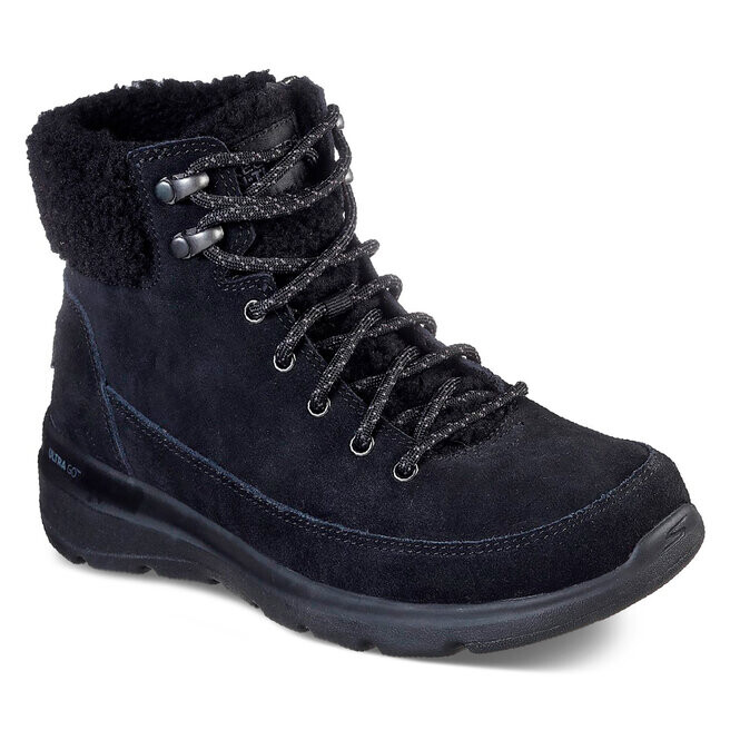 Ботинки женские Skechers GlacialUltra с мехом, черный, черный — фото 2