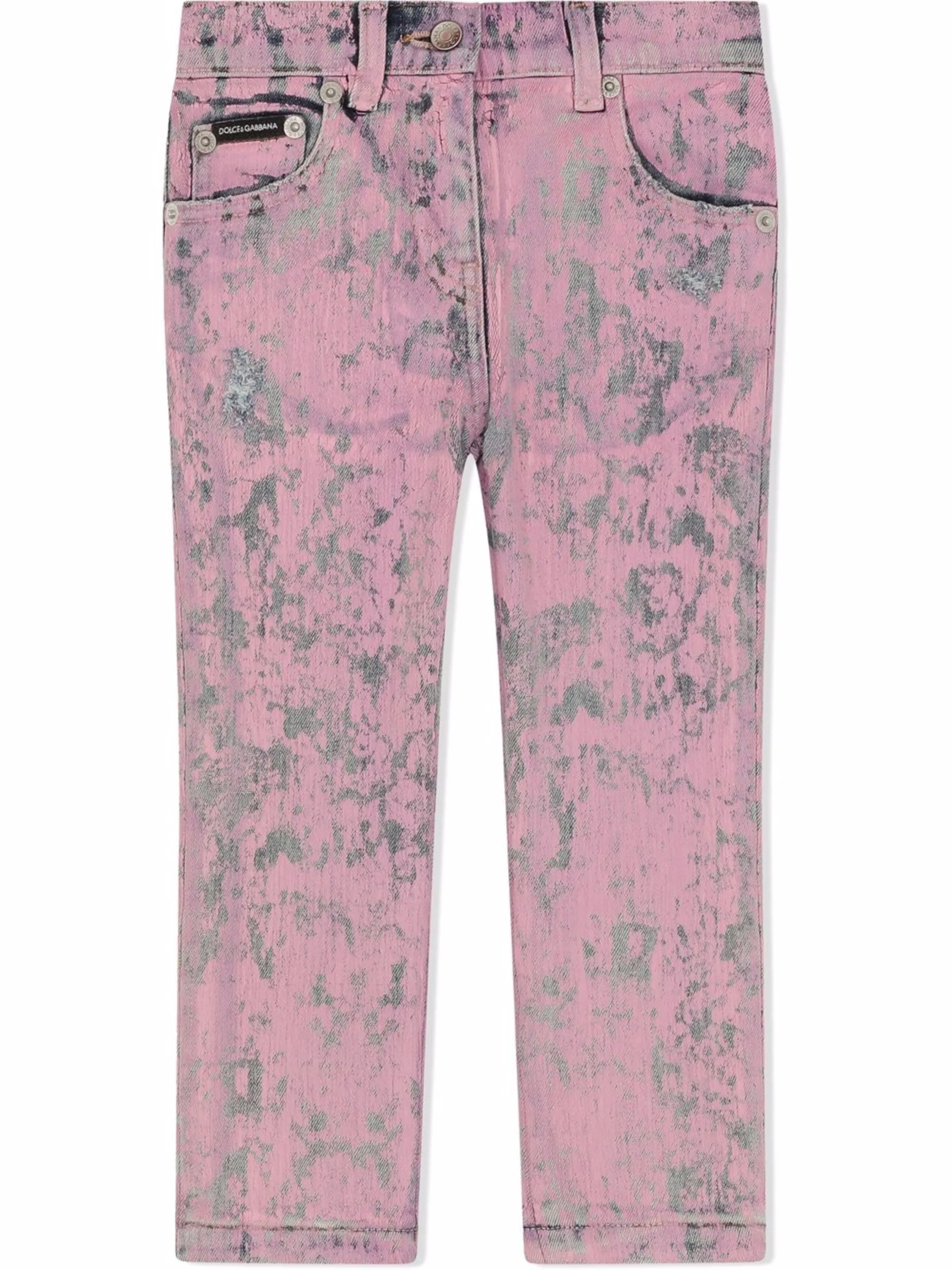 

Джинсы из вареного денима Dolce & Gabbana Kids, розовый