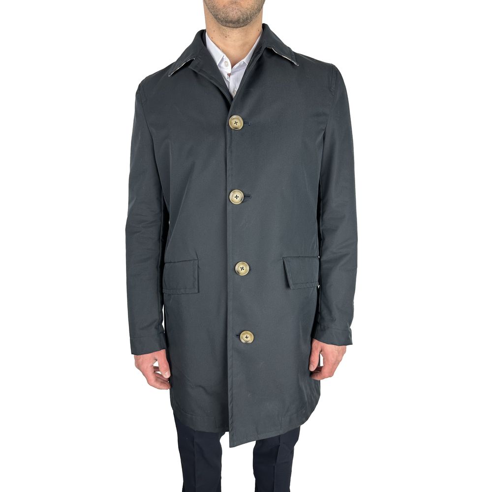 

Синий хлопковый мужской тренчкот Aquascutum
