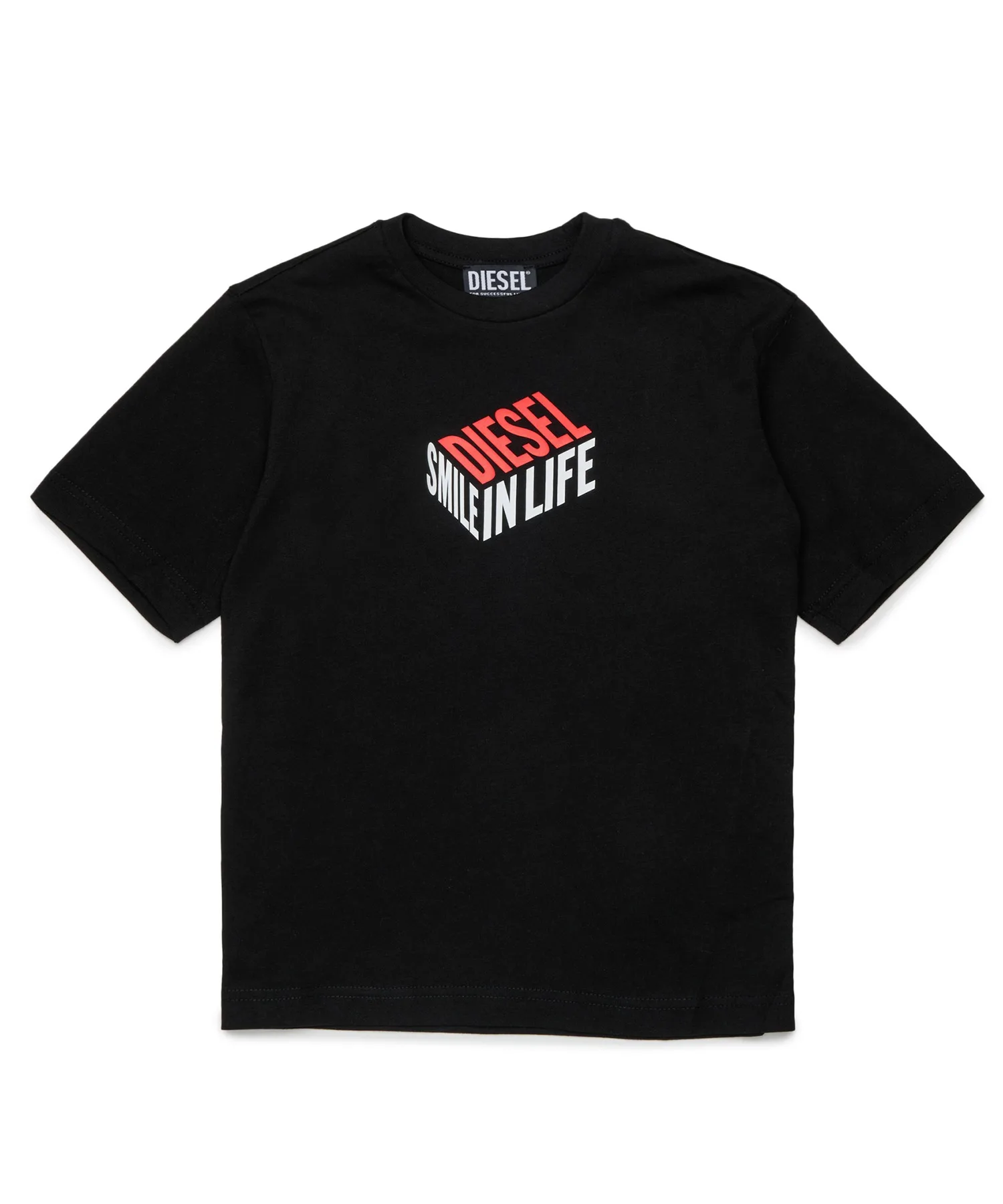 Унисекс футболка с логотипом DIESEL KIDS чёрная