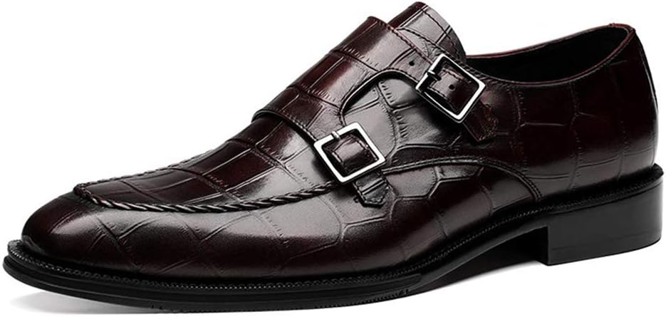 

Мужские монашеские туфли, классические деловые кожаные туфли с застежкой, свадебные туфли, коричневые - 39/UK 6.5/US 7 Jlfzc