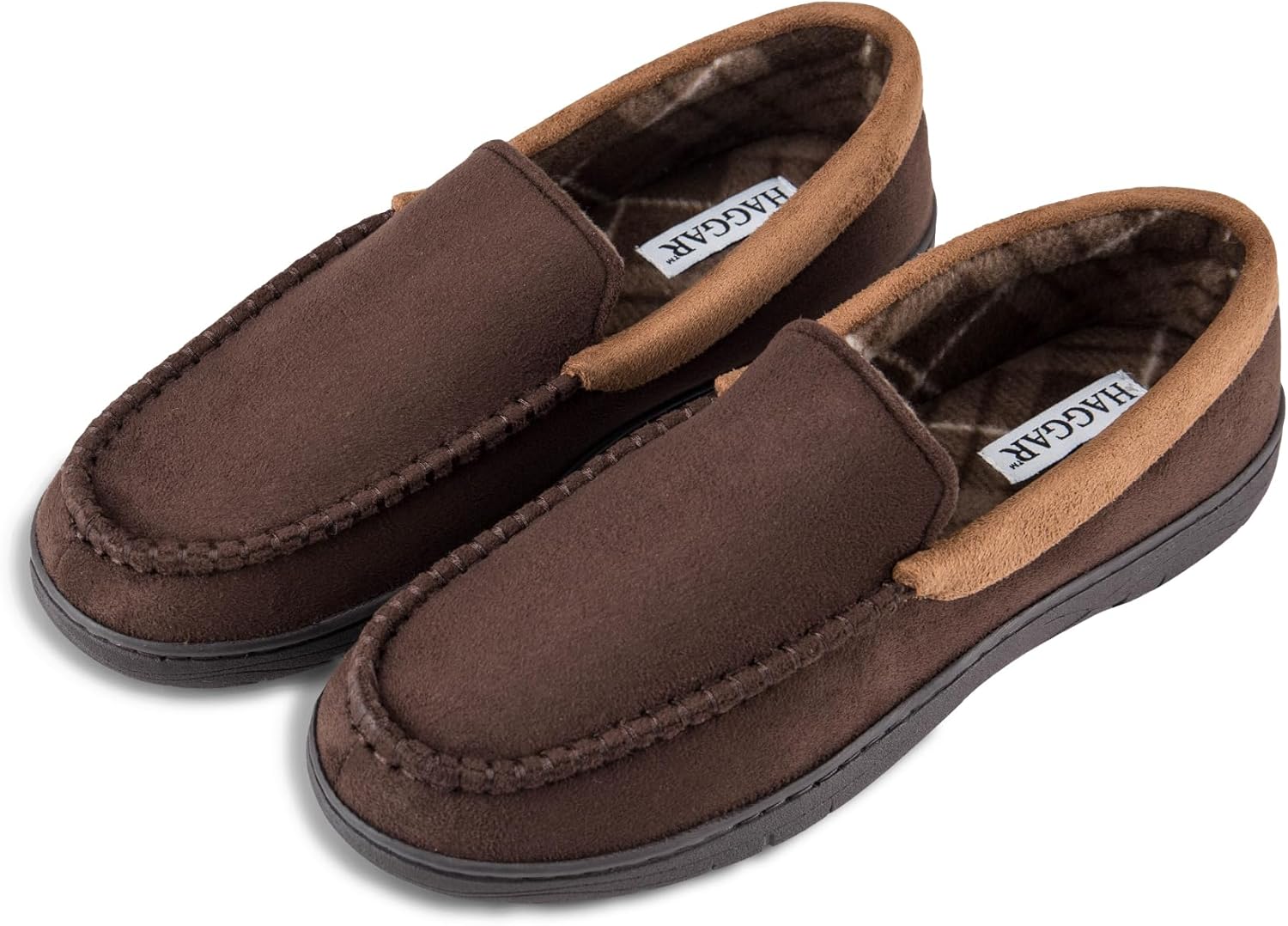 Мужские домашние тапочки Haggar Venetian Slipper для дома и улицы с комфортом из пены с эффектом памяти, коричневый — фото 4