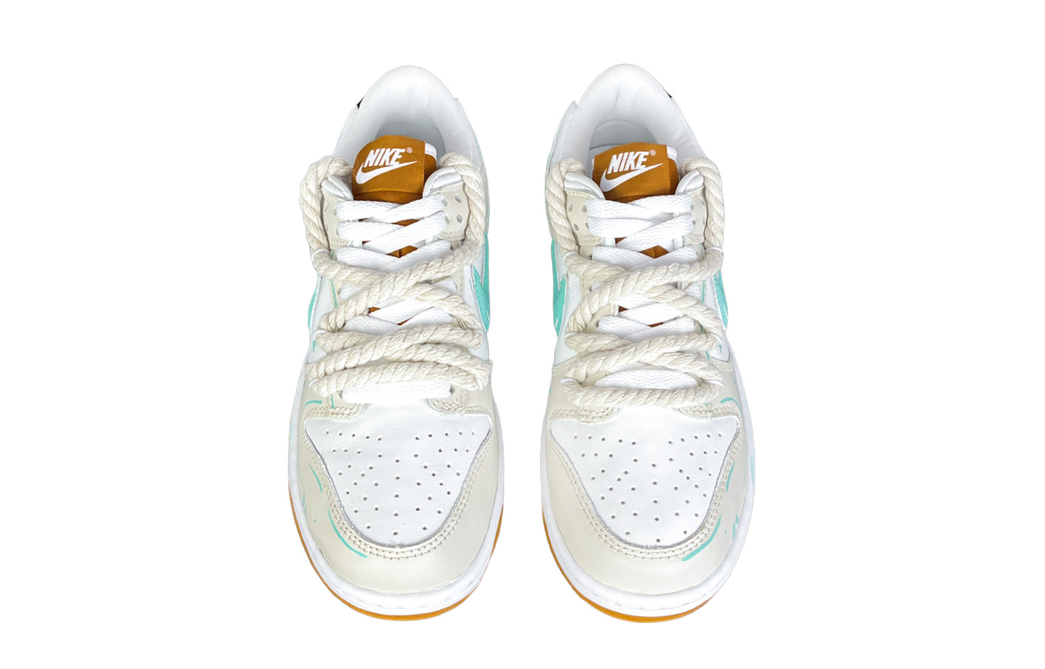 Nike Dunk Fairyland, Azure Blue устойчивые к истиранию низкие скейтерские кроссовки мужские белый циан — фото 4