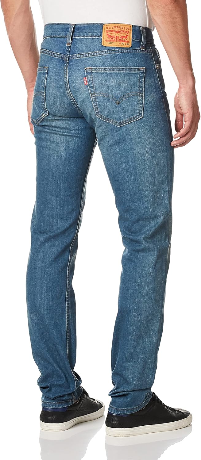 Мужские джинсы Levi's 511 Slim Fit, насыщенный темно-синий с эффектом потертости — фото 3