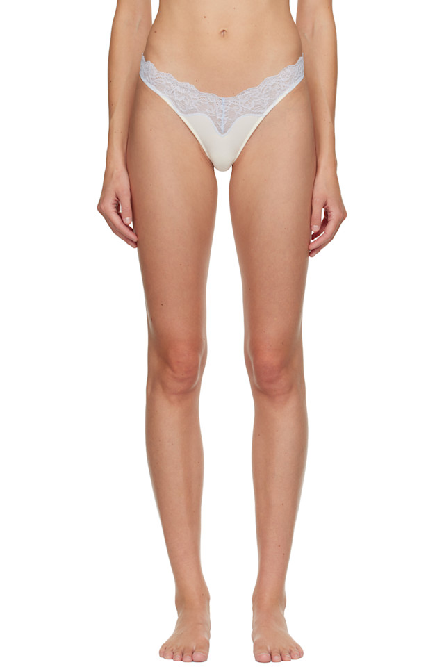 

Fruity Booty Кружевные стринги цвета слоновой кости и синего оттенка