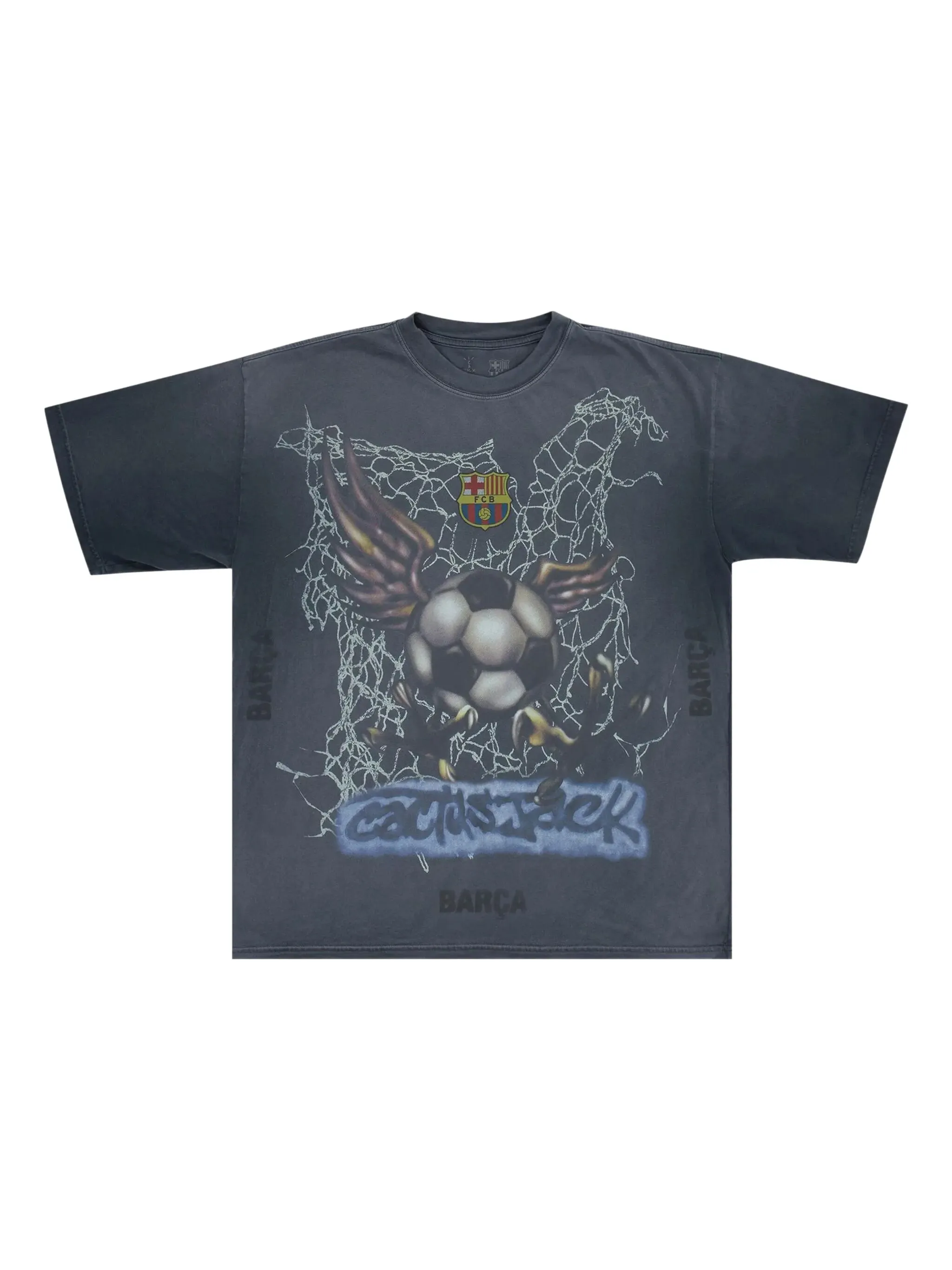 

Футболка с логотипом из коллаборации с FC Barcelona Travis Scott, серый