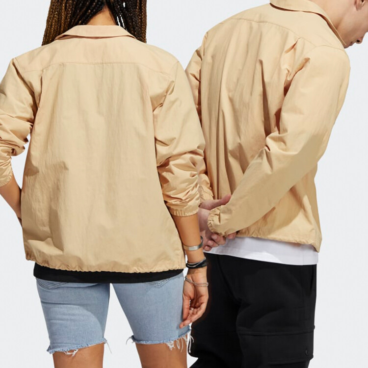 РУБАШКА ТРЕНЕРА Куртка унисекс молочный чай цвет Adidas Originals, бежевый — фото 4