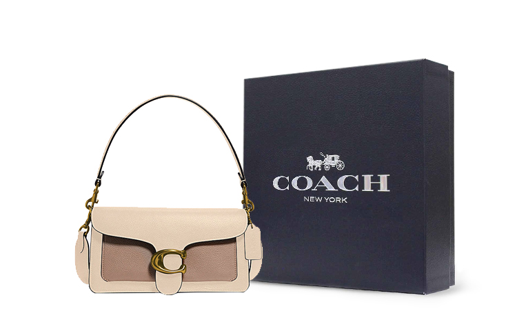

COACH Сумка через плечо Tabby Cow Leather, портативная кросс-боди для женщин Ivory White