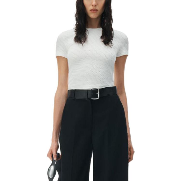 Джемпер с логотипом в технике жаккард Alexander Wang, белый — фото 3