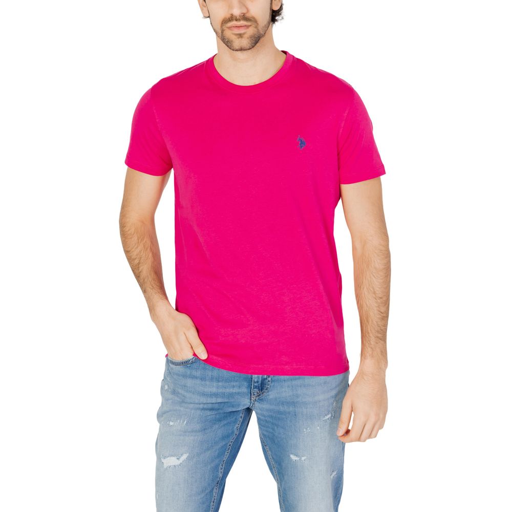 

Розовая хлопковая футболка U.S. Polo Assn.