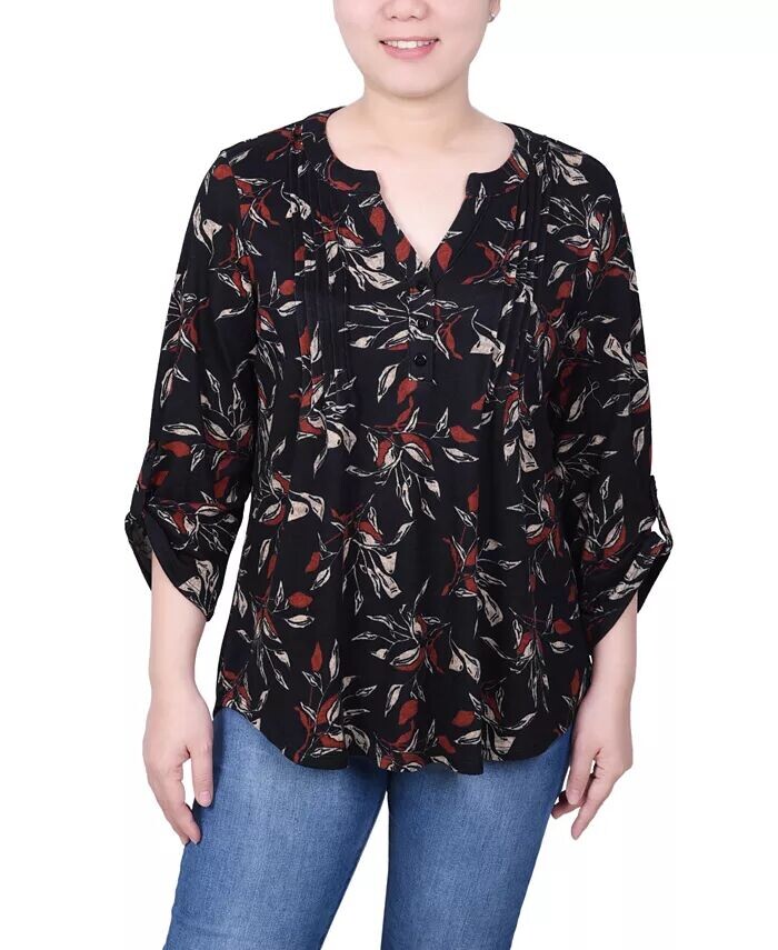 

Топ миниатюрного размера с рукавами 3/4 NY Collection, мультиколор