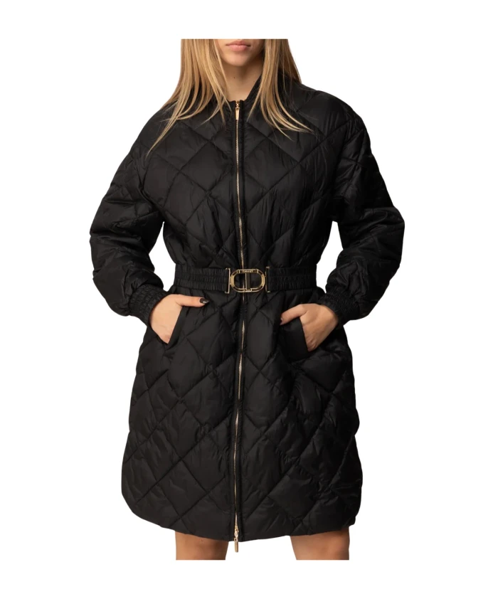 

Длинная стеганая куртка Twinset, черный