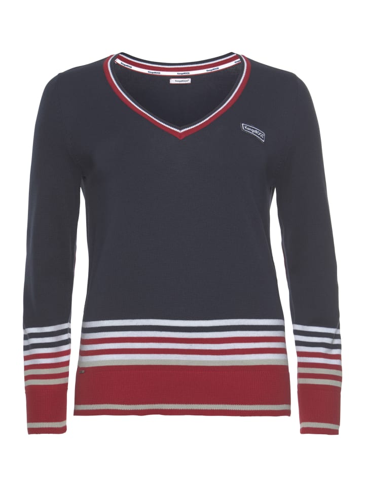 

Свитер с V-образным вырезом темно-синего и красного цветов Kangaroos