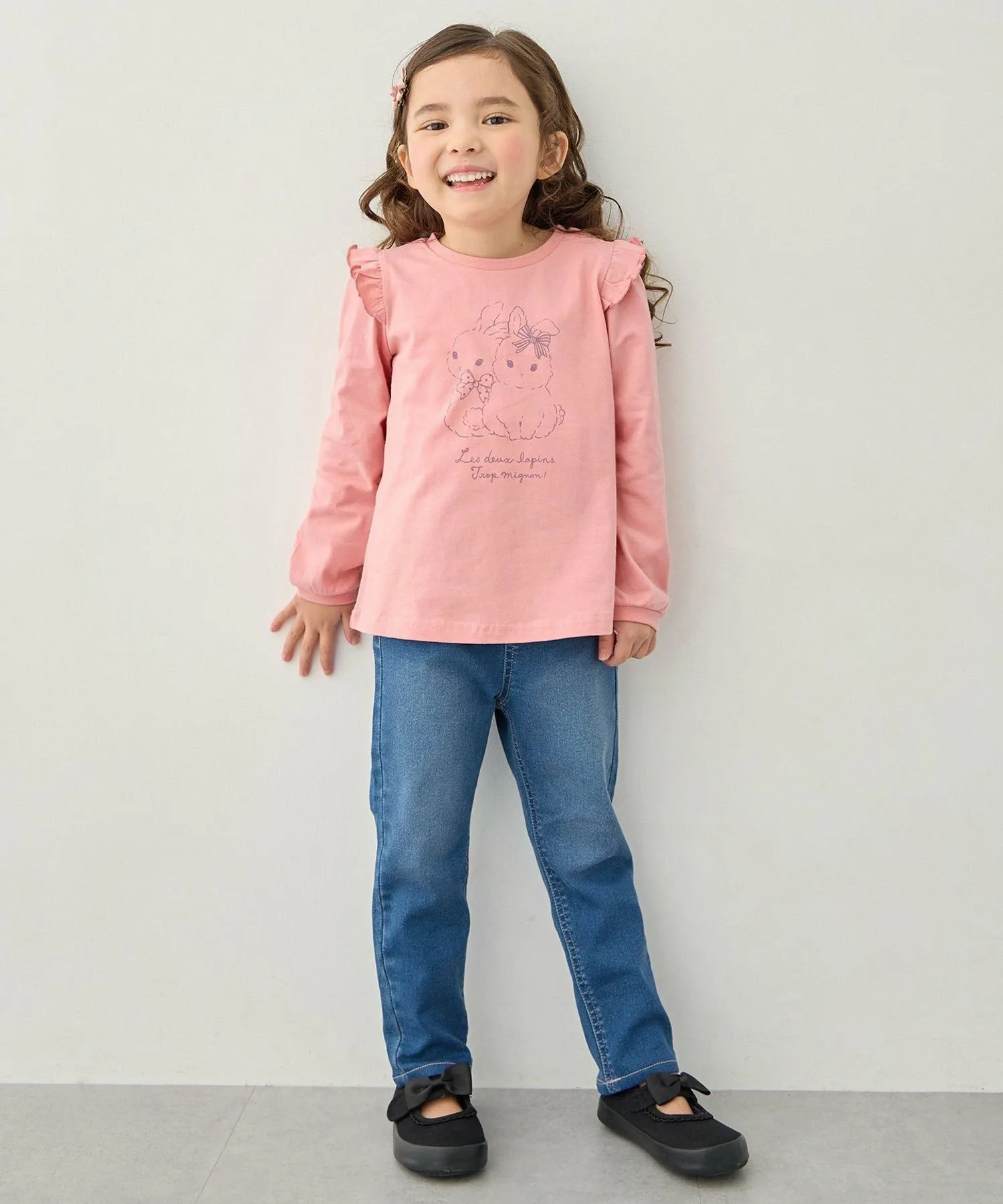 Футболка с длинным рукавом 7days Print ANY KIDS, Pink x Rabbit [012] — фото 4