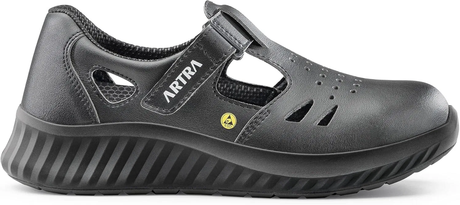 Рабочие сандалии Artra ARMEN Safety Sandals S1 ESD - легкие, со стальным защитным носком, противоскользящие, размеры 35-48, Black