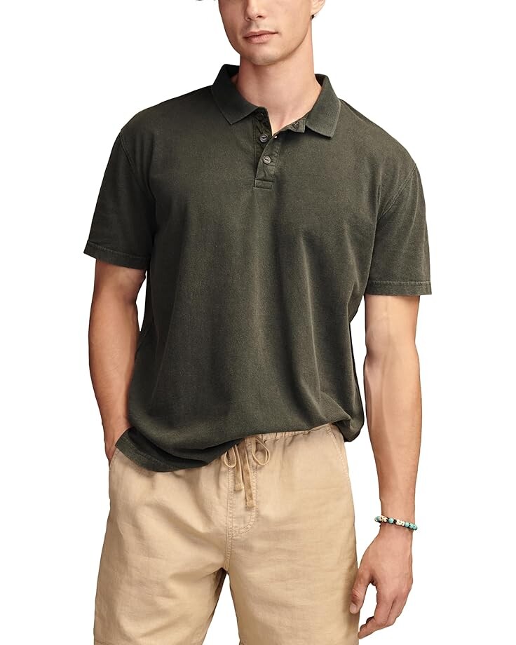 

Поло Lucky Brand Oversized Eco Jersey Polo, цвет Jet Black