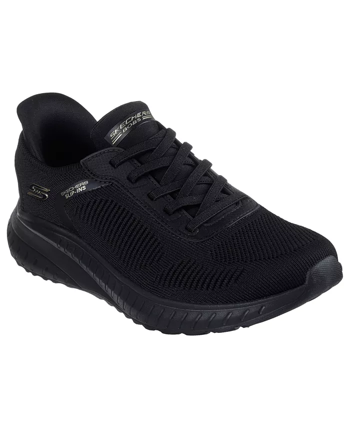 Женские слипоны: BOBS Sport Squad Chaos Walking Sneakers с широкой колодкой от Finish Line Skechers, черный