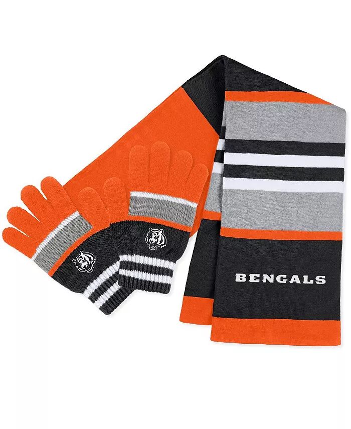 

Женский комплект из перчаток и шарфа в полоску Cincinnati Bengals Wear By Erin Andrews, оранжевый