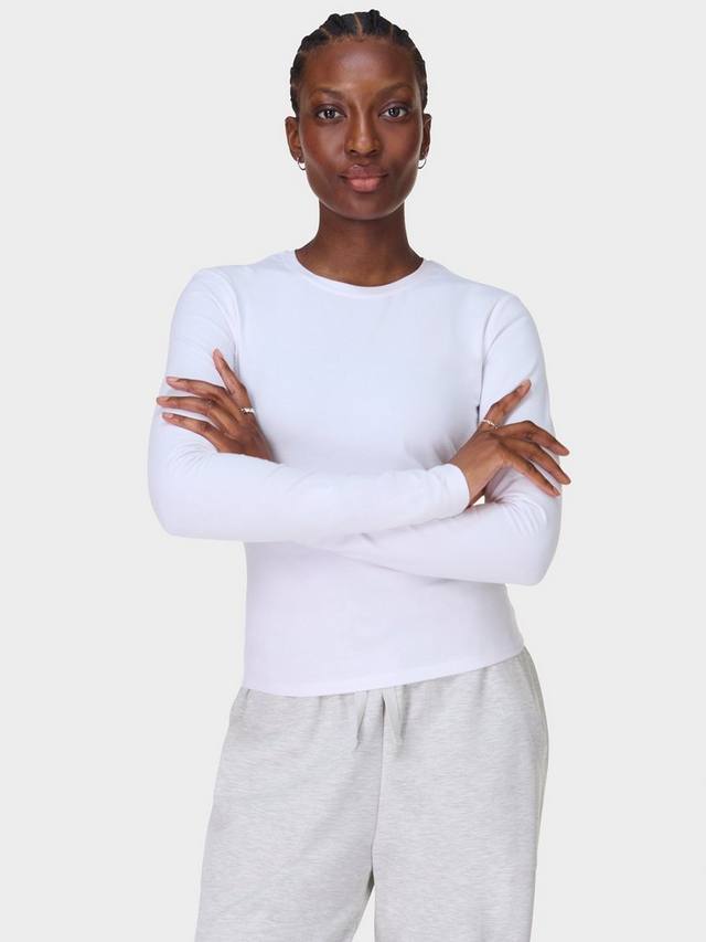 

Незаменимый топ с длинным рукавом sculpt Sweaty Betty, белый