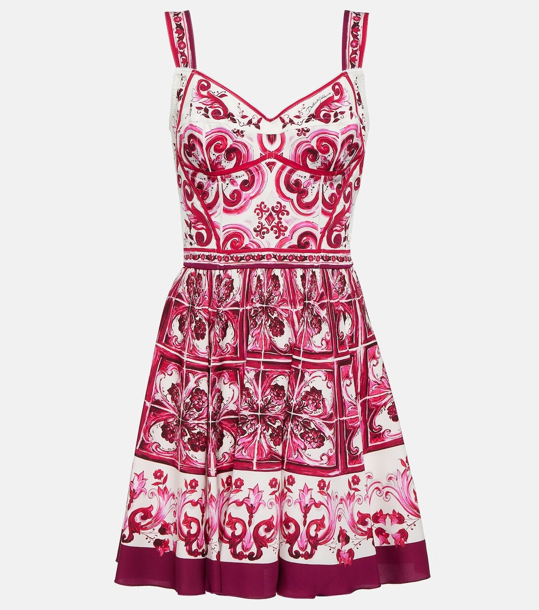 

Мини-платье Majolica из смесового шелка DOLCE&GABBANA, розовый