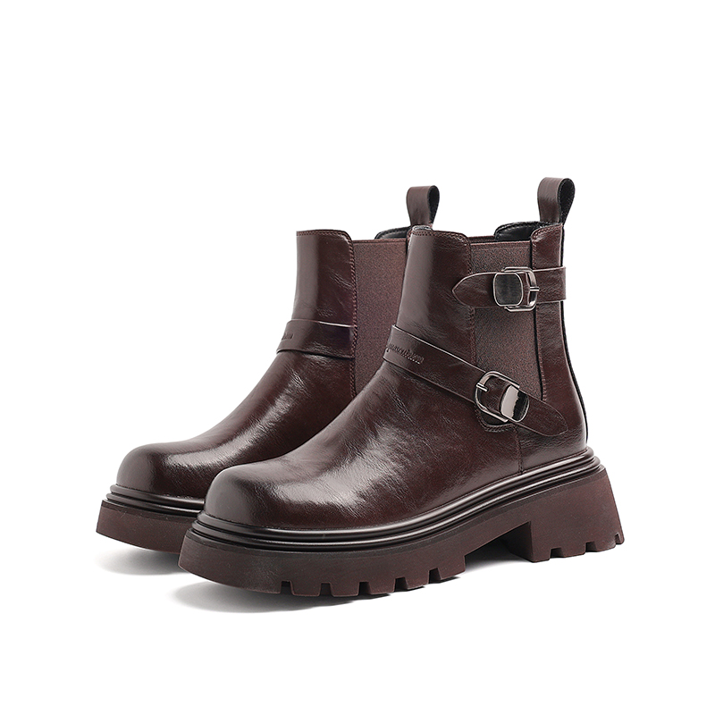 AQUASCUTUM Коричневые женские полусапожки на каблуке 6 см, цвет Brown — фото 2