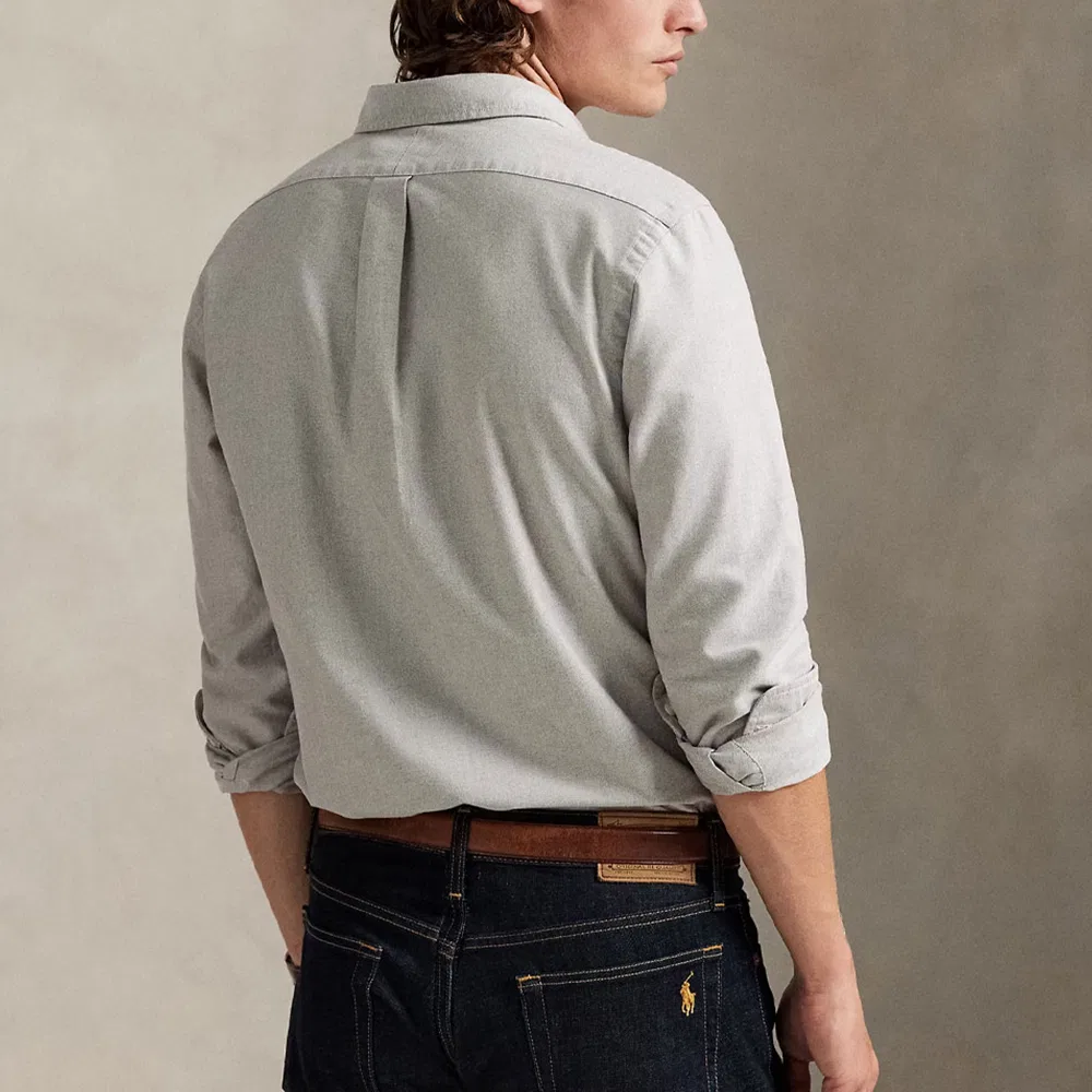Длинный рукав хлопковая рубашка Polo Ralph Lauren, Umber — фото 3