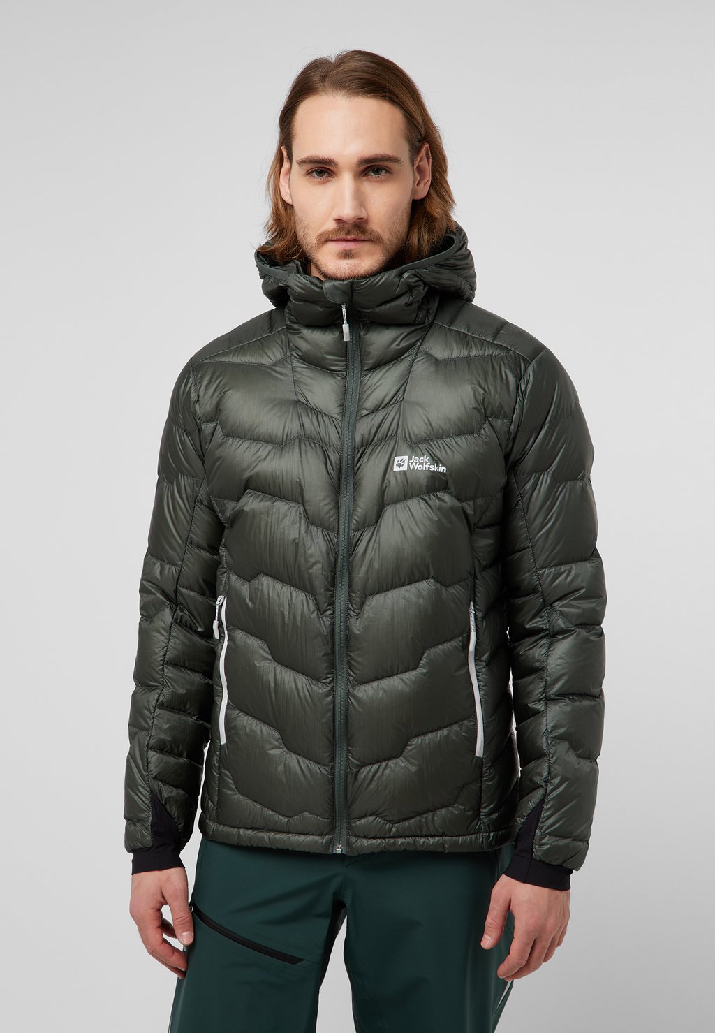 

Пуховик HOODY Jack Wolfskin, хаки