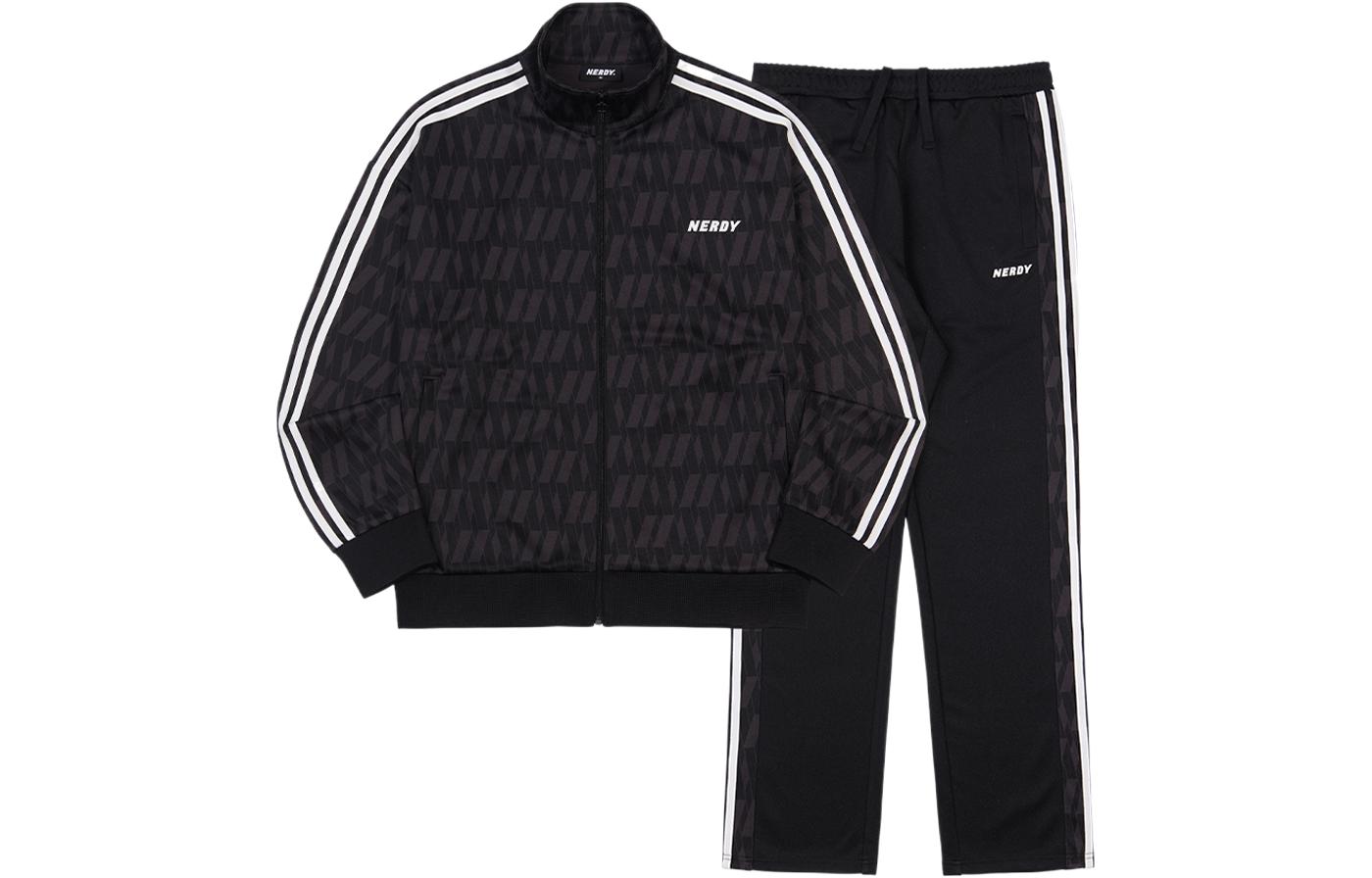 

Повседневная спортивная одежда унисекс, воротник-стойка, умеренный Nerdy, черный