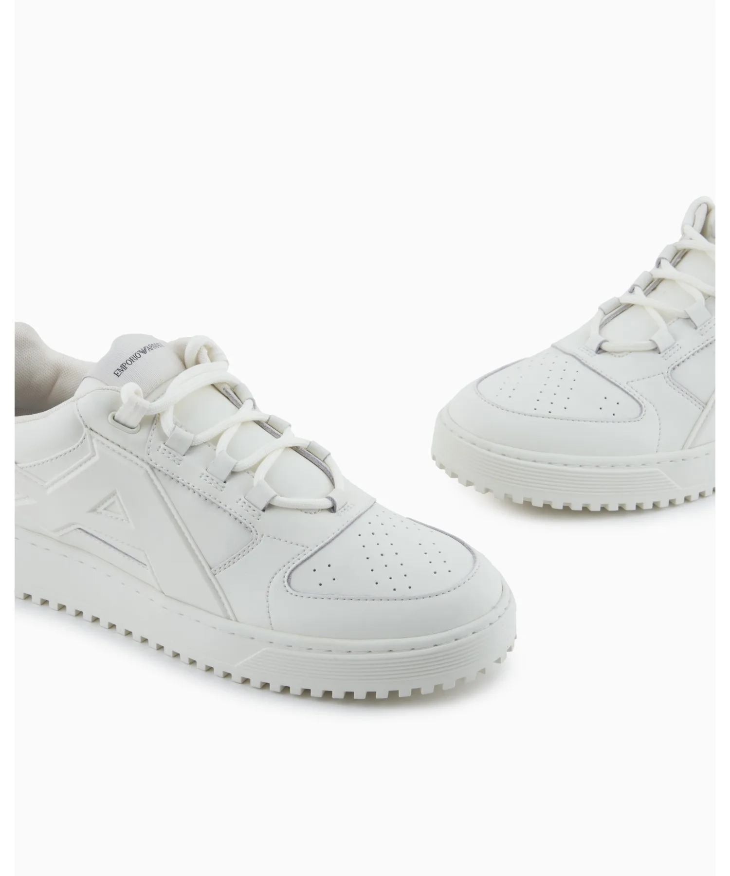 Мужские кроссовки из натуральной кожи Emporio Armani EA Patch off-white — фото 2