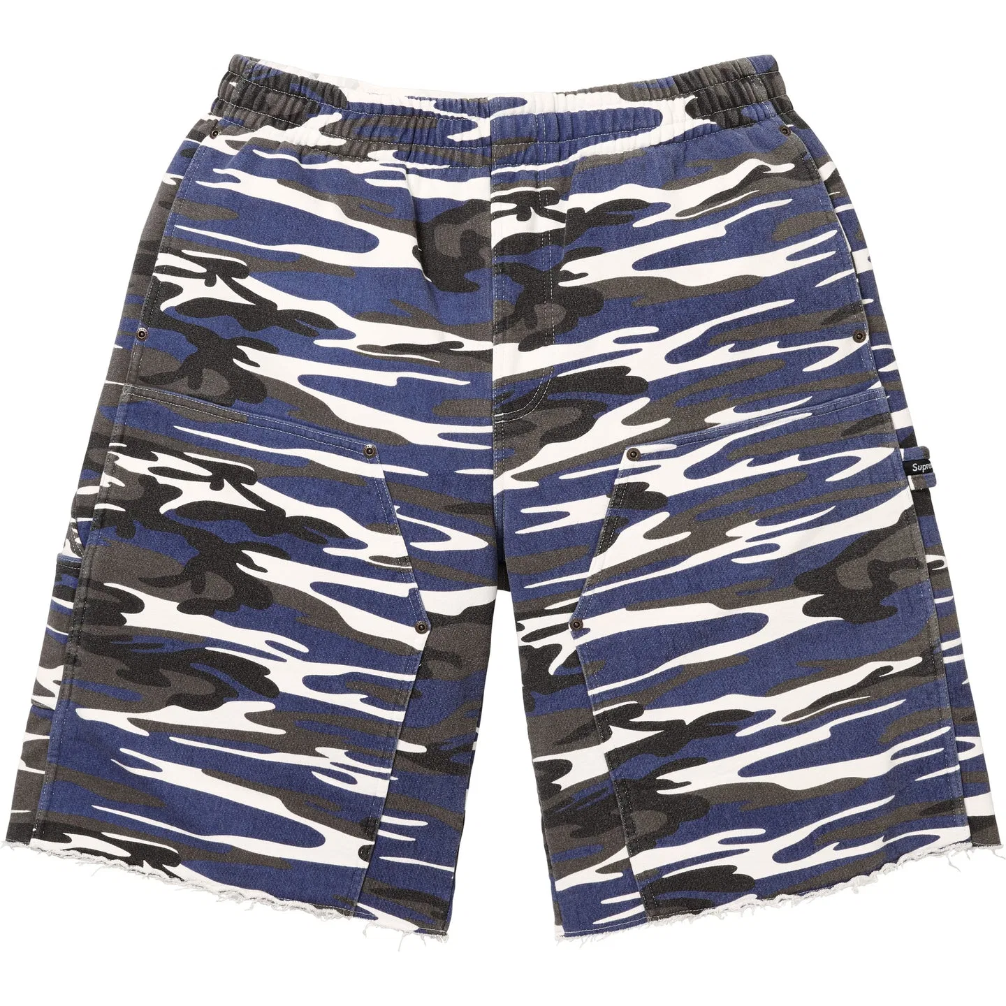 Карго шорты Supreme Double Knee Painter Sweatshort Cargo Shorts черные — фото 4