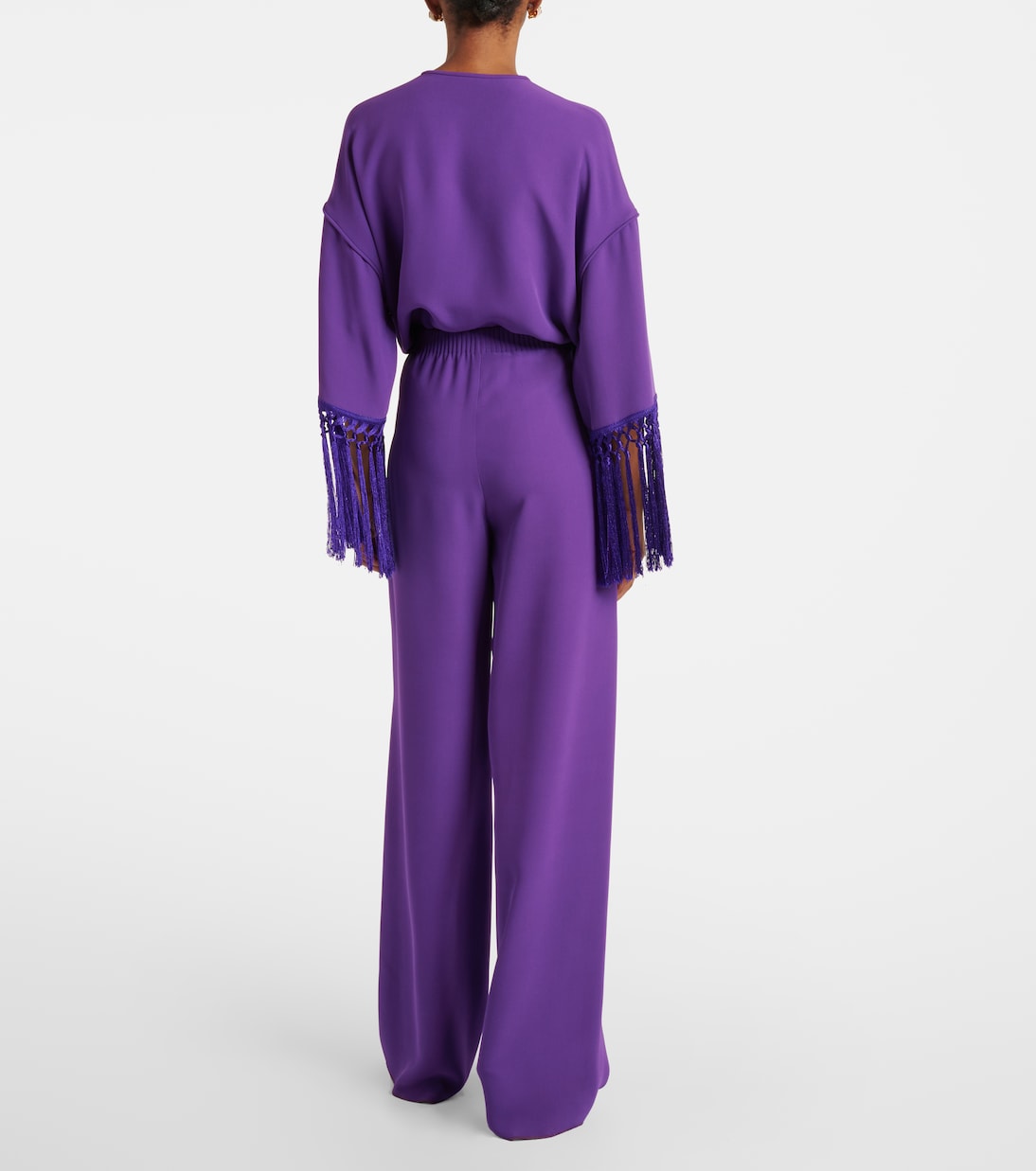 Широкие брюки Cady Couture Valentino, Purple Orchid — фото 3