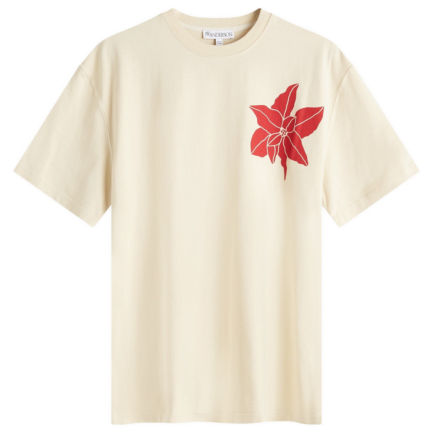 

Футболка Jw Anderson Flower Print T-Shirt, цвет Cream