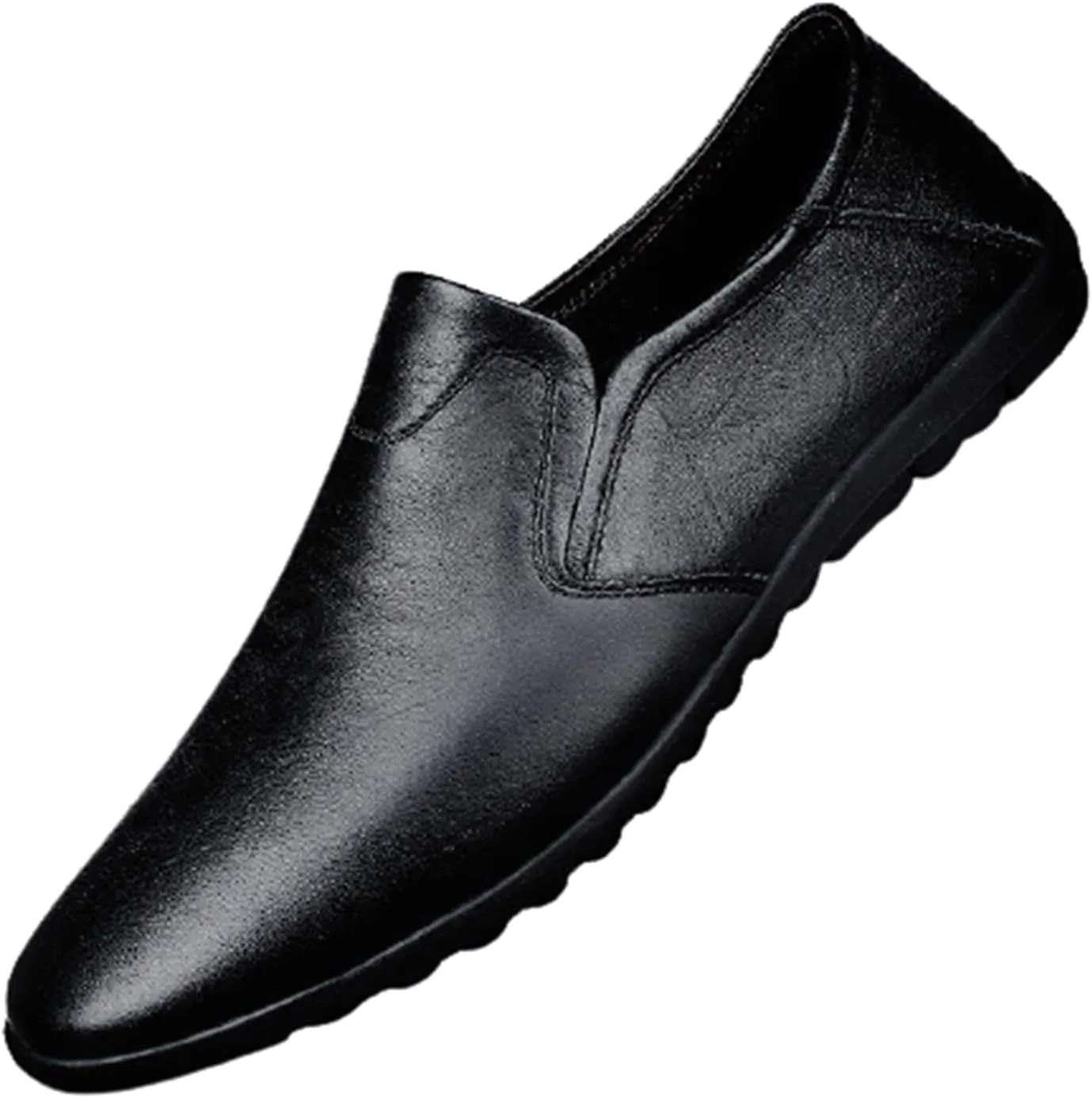 Мокасины кожаные JIADELI Loafers, черный