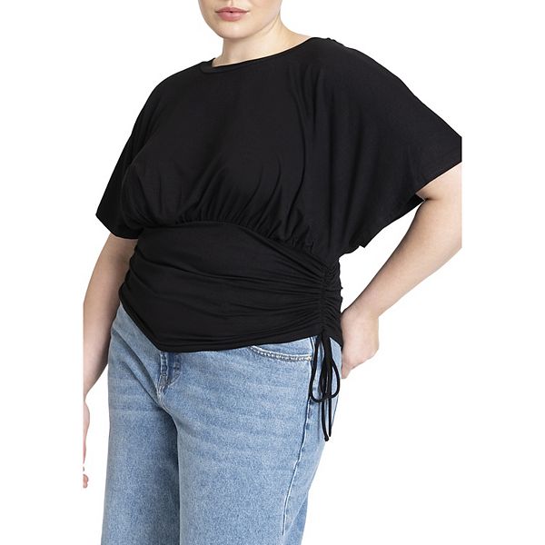 

Футболка с запахом для женщин plus size Eloquii, Black Onyx, Черный, Футболка с запахом для женщин plus size Eloquii, Black Onyx