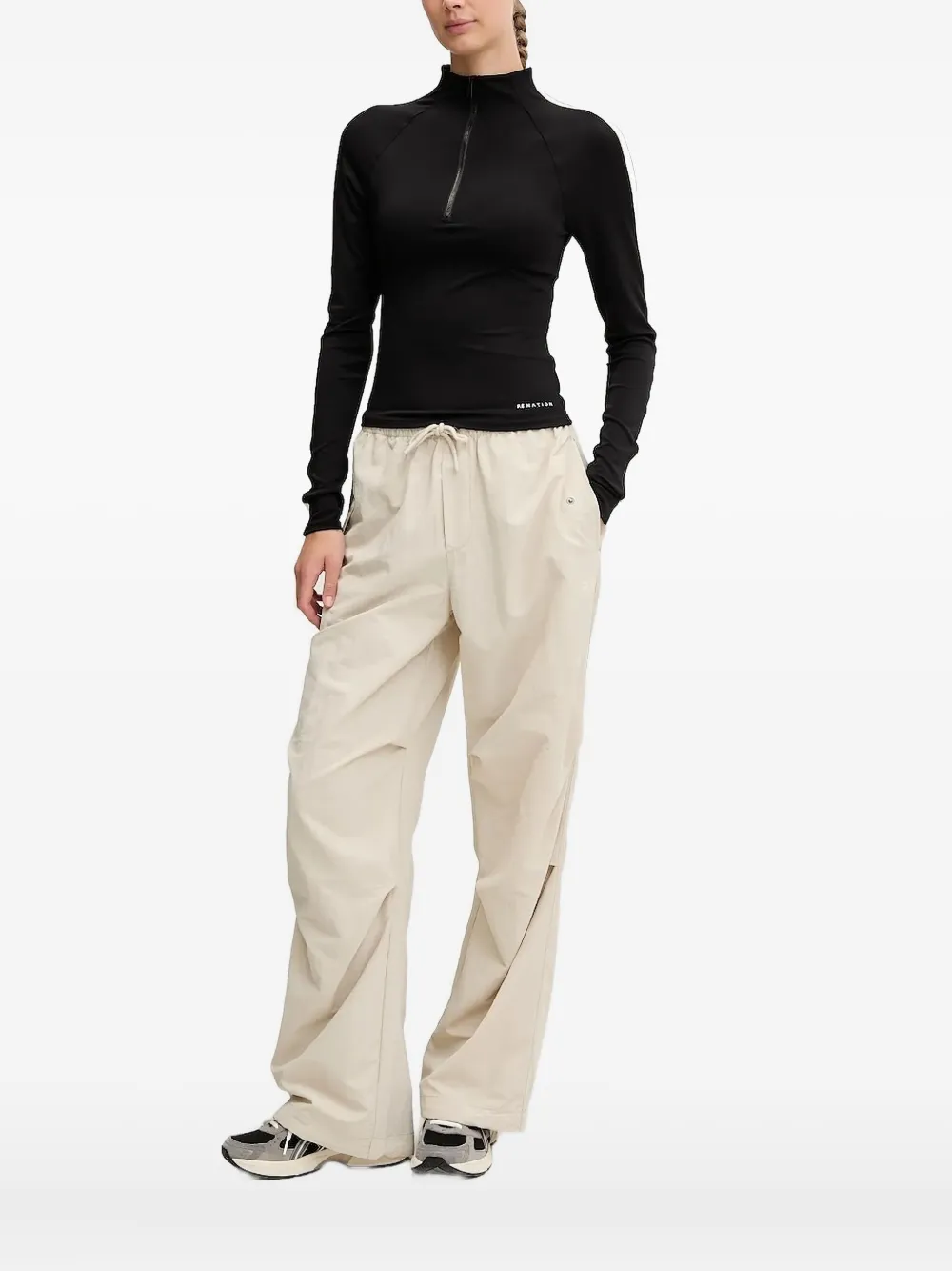 

Футболка с воротником на молнии и длинными рукавами P.E Nation, черный