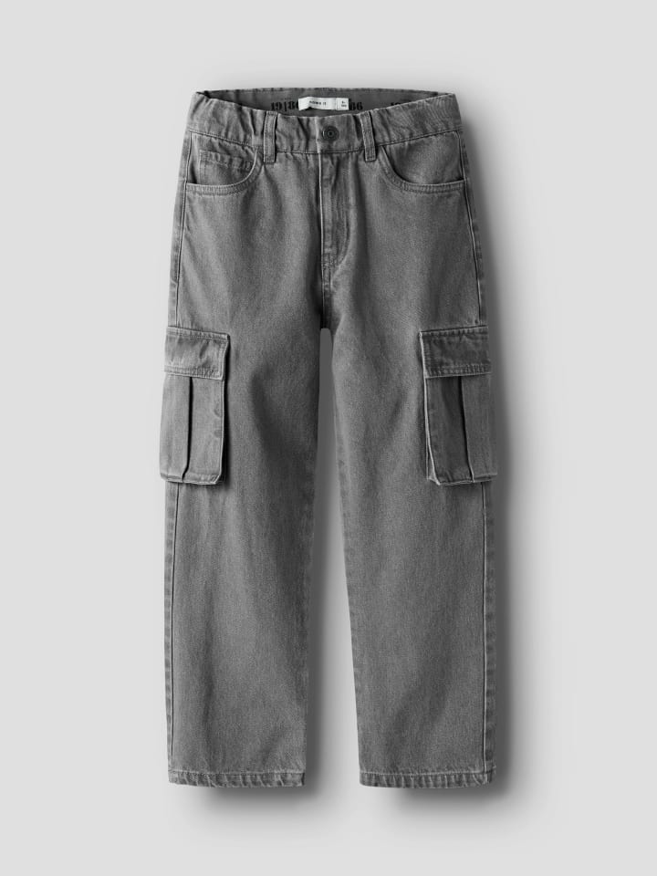 Name it Джинсы прямого кроя NKMRYAN ST CARGO JEANS 5910-ZD светло-серого цвета — фото 2
