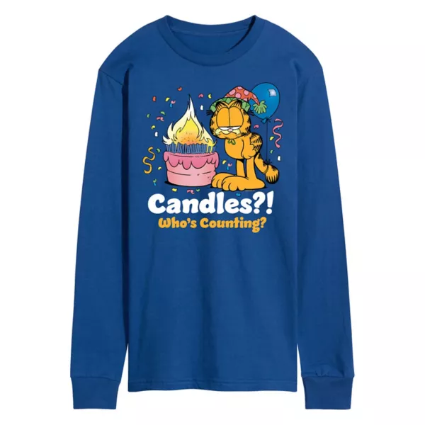 

Мужская футболка с длинным рукавом "Гарфилд — кто считает" с принтом Licensed Character, синий