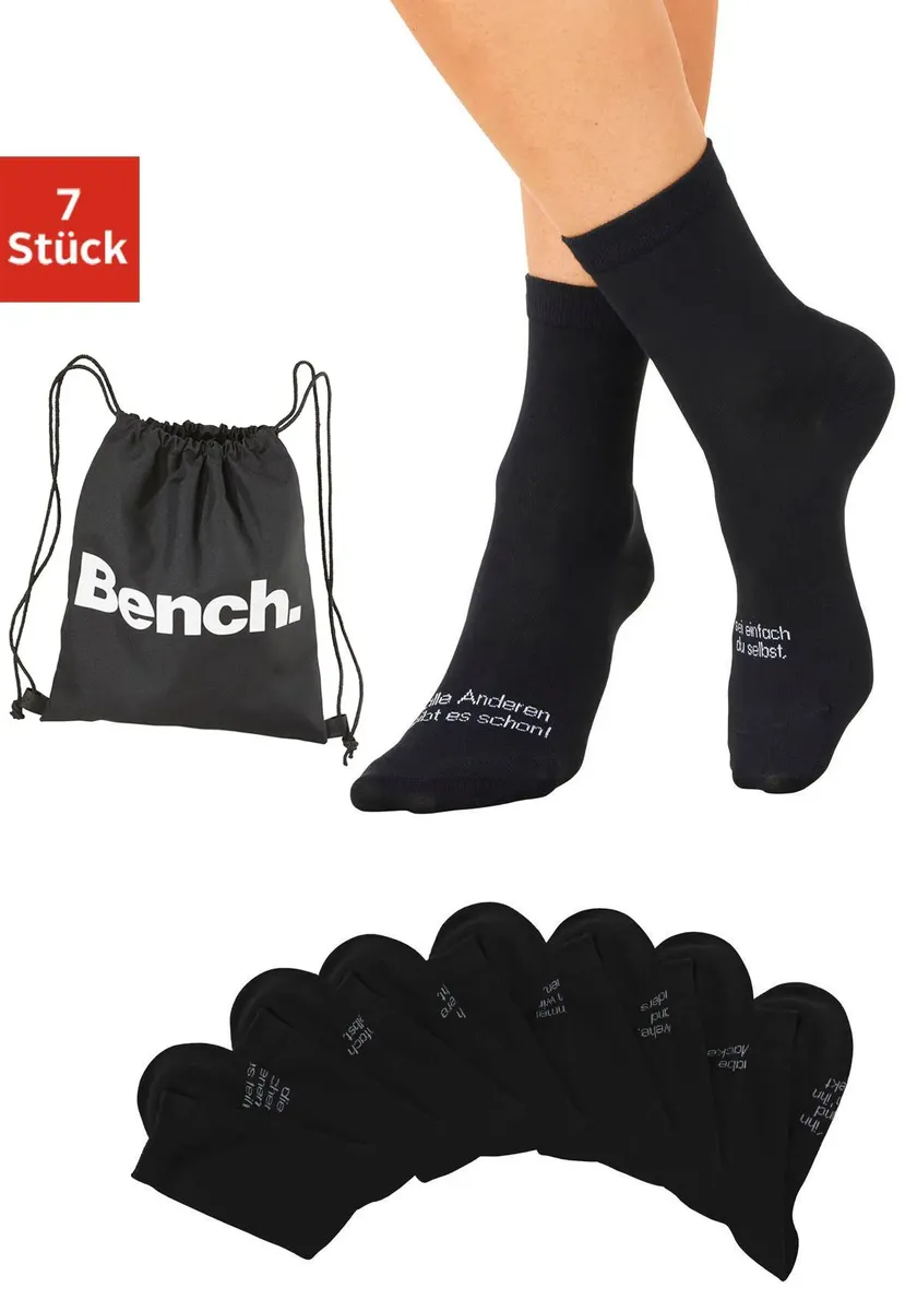 

Bench Носки (упаковка, 7 пар), со спортивной сумкой, черный