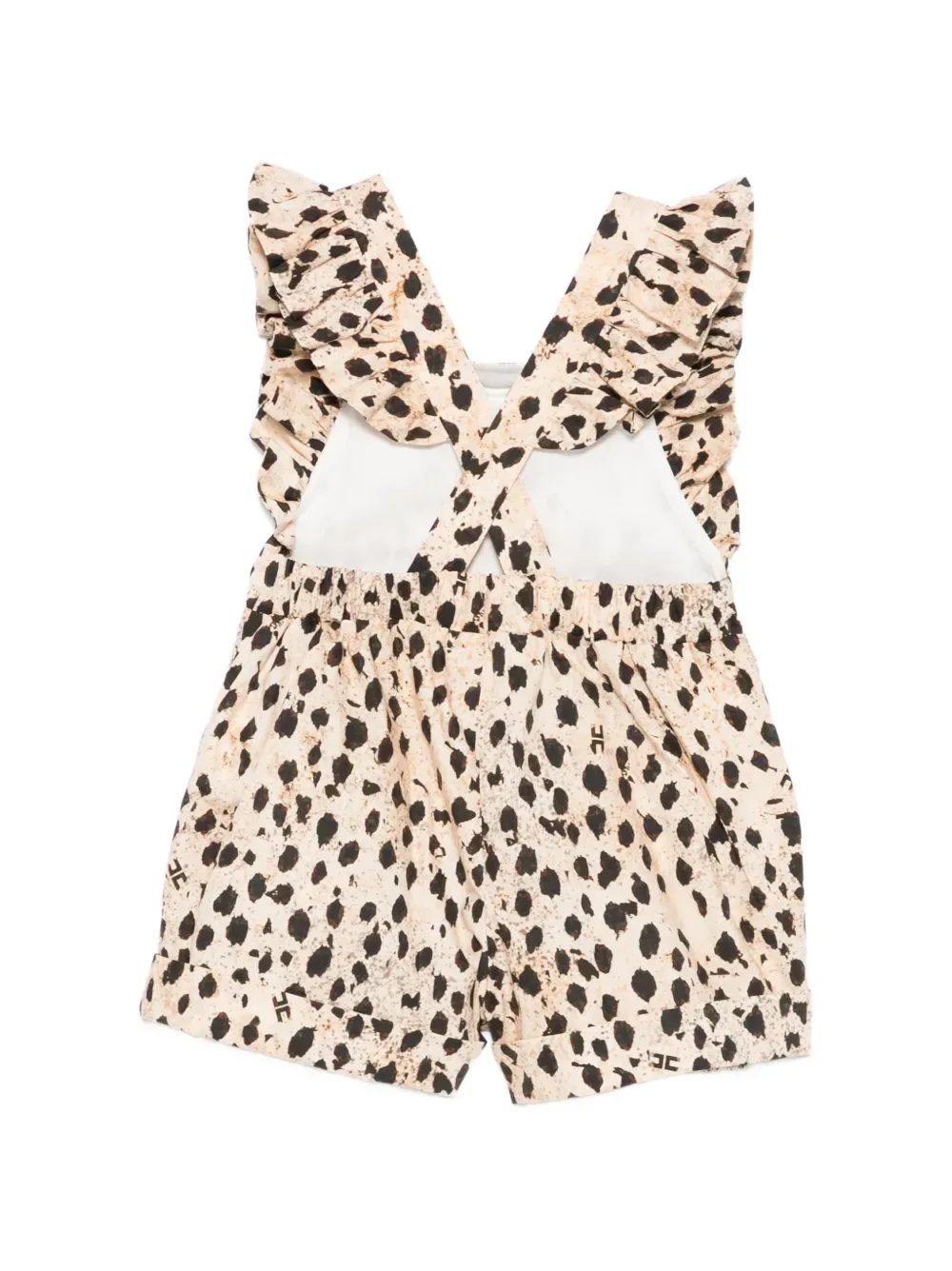 Шорты с воланами и принтом Elisabetta Franchi Kids, бежевый — фото 2