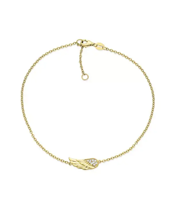 

Браслет на лодыжку с крыльями духовного ангела-хранителя из стерлингового серебра Bling Jewelry, gold