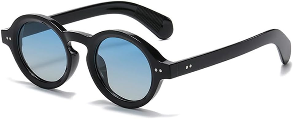 

Круглые женские солнцезащитные очки с заклепками, мужские панк-очки с защитой от УФ-излучения UV400 и леопардовым принтом для бега на открытом воздухе, занятий спортом и путешествий UYPTK, Black Blue Gradient