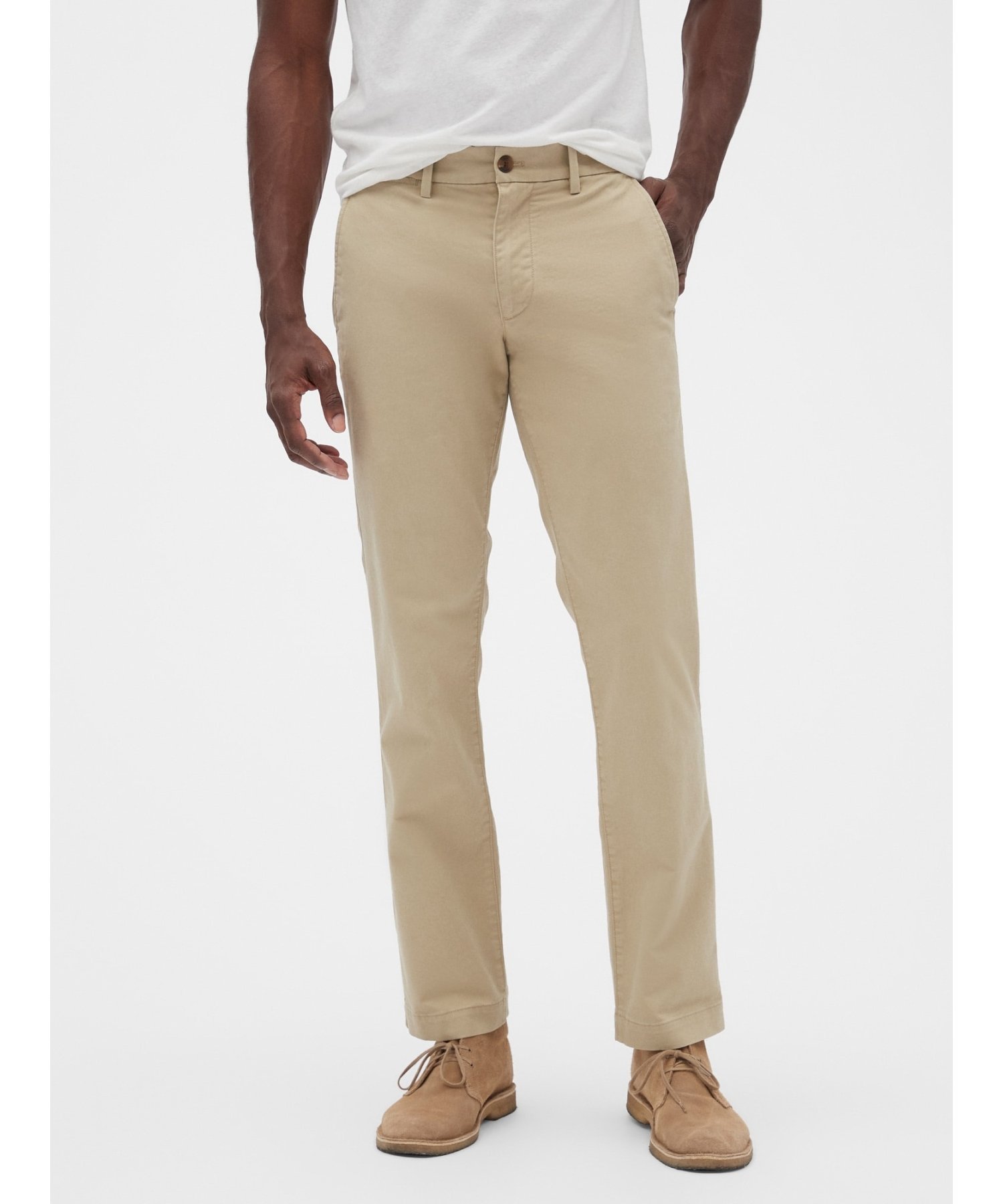 Брюки Gapflex Essential Khaki Straight Fit Gap, ICONIC_KHAKI