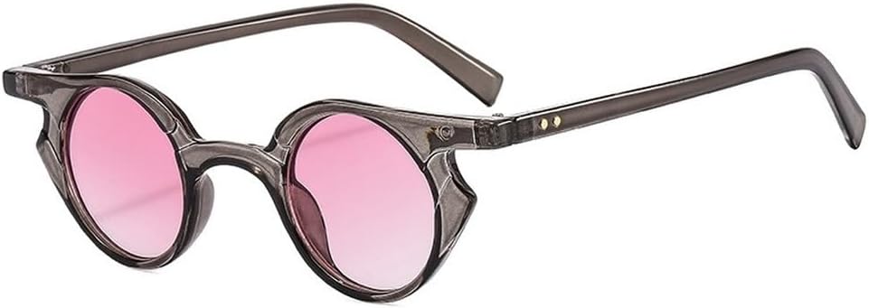 

Модные маленькие солнцезащитные очки «кошачий глаз» для женщин, ретро-стиль с заклепками, мужские трендовые панк-очки с круглыми линзами, солнцезащитные очки UV400 SKFGNX, Gray Pink Gradient