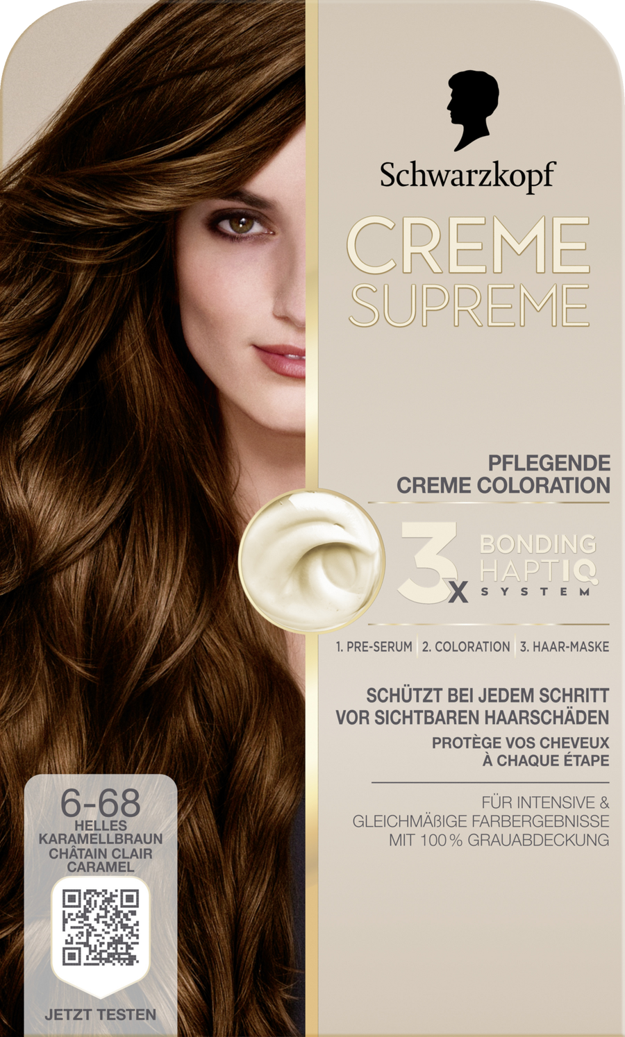 

Краска для волос CREME SUPREME Pflegende Coloration 6-68 Helles Karamellbraun