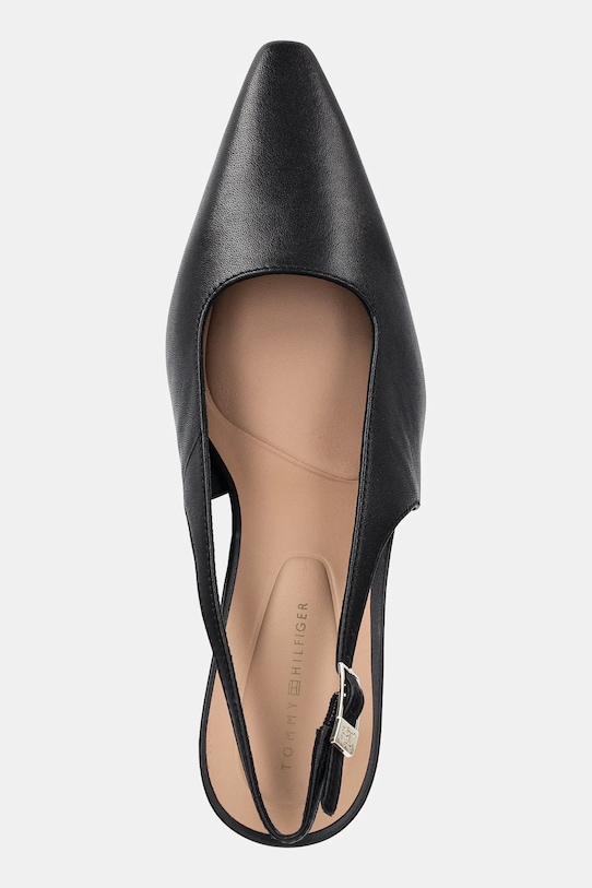 Кожаные туфли-лодочки SQUARED TOE HIGH HEEL SLINGBACK на шпильке с открытой пяткой и квадратным мыском Tommy Hilfiger, черный — фото 4