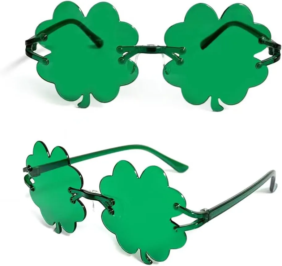 

Солнцезащитные очки ко Дню Святого Патрика с ирландским клевером, зеленым счастливым четырехлистным клевером, костюм лепрекона, для женщин и мужчин IKUVNA, Green 2