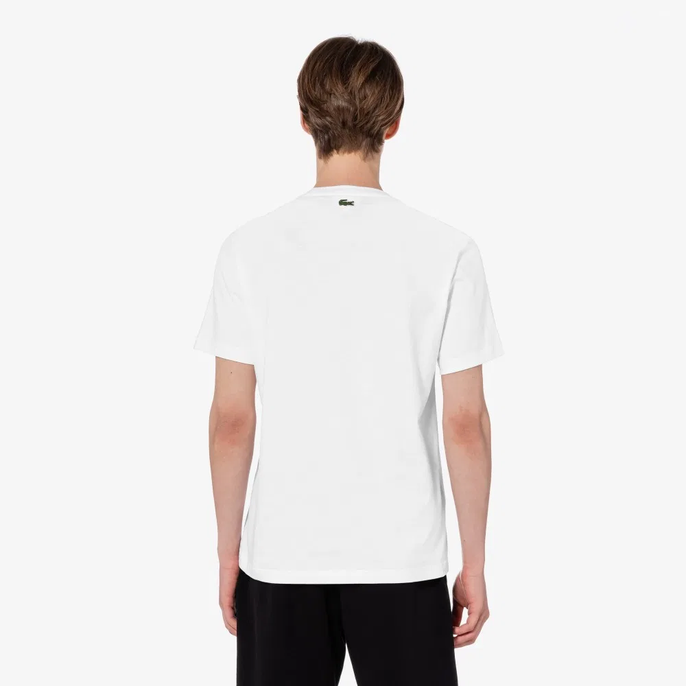 Футболка мужская Lacoste Lettering Graphic Print, белый — фото 3