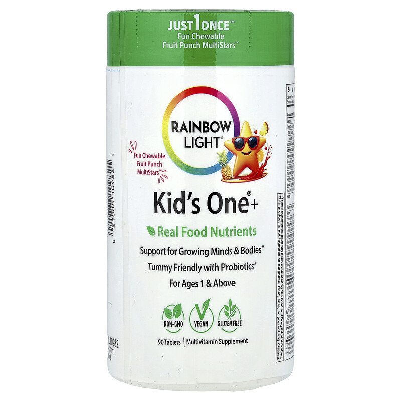 

Rainbow Light, Kid's One +, для детей от 1 года, фруктовый пунш, 90 таблеток