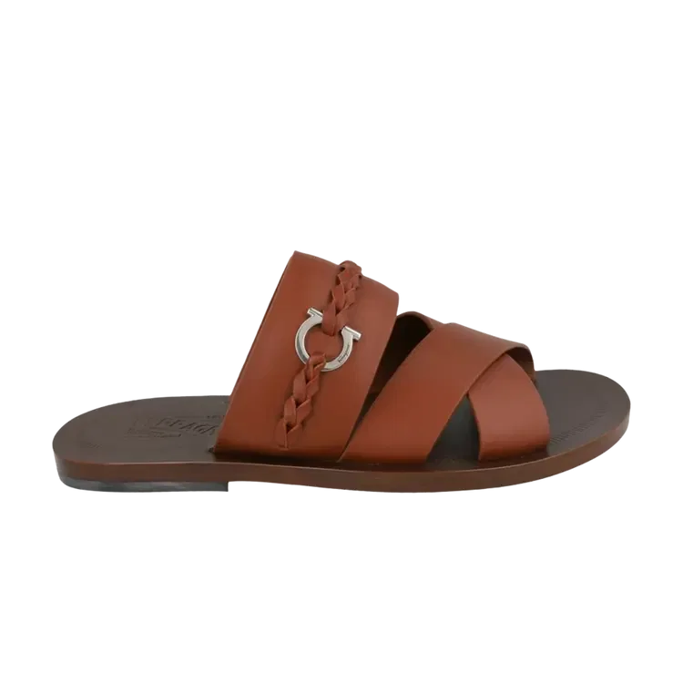 Кожаные сандалии Ferragamo Giotto, коричневый